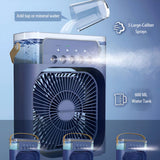 Humidifier Cooling Fan, Personal USB Air Cooler Fan, Mini Air Freshener Cooling Fan, Water Mist Humidification Fan, 3 In 1 Portable Fan Air Conditioner, Desktop Electric Fan Air Cooler, LED Light Humidifier, USB Powered