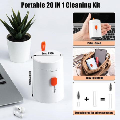 ✨ 20-in-1 Electronic Cleaning Kit – Laptop, Phone & Keyboard Screen Cleaner Set | Multi-Function Cleaning Tool for AirPods, Camera, Tablet, PC & Car Screens